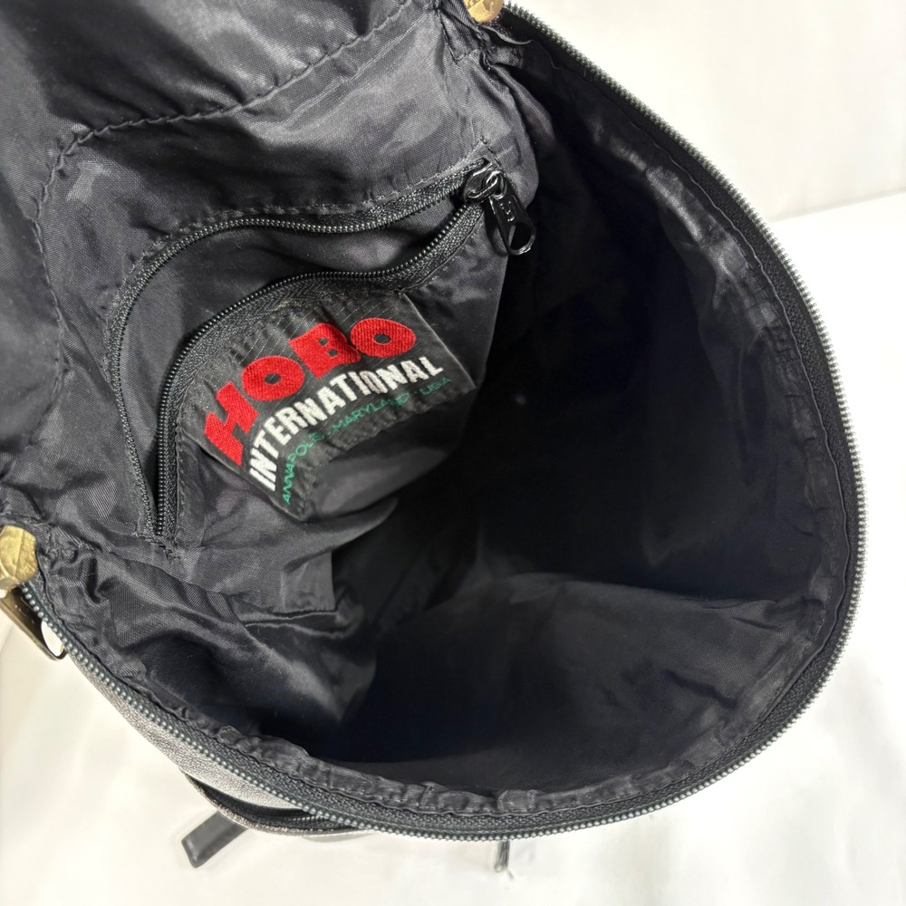 Hobo International Backpack Black Leather Vintage Zip Pocket Mini Bag 90's - Picture 6 of 11